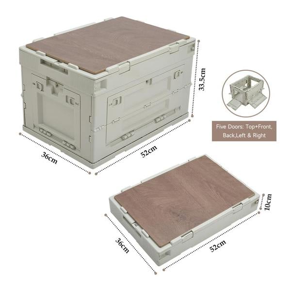 Living and Home 60L Collapsible Storage Box Outdoor Camping Table Hamper