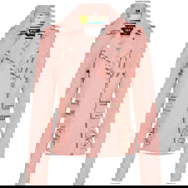 Leather Company Women's Real Lamb Nappa Leather Vintage Biker Jacket