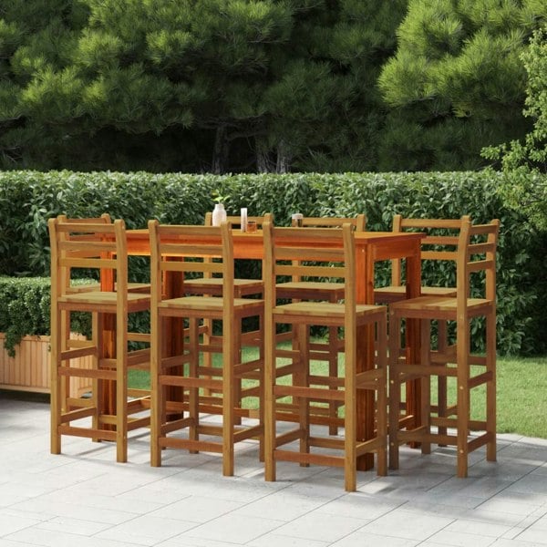 Berkfield 9 Piece Garden Bar Set Solid Wood Acacia