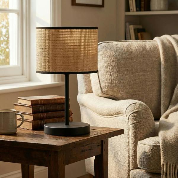 Emibig ECO Table Lamp 1 x E27 Black / Rattan