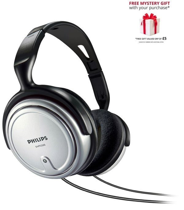 Philips SHP2500 Indoor Corded TV Studio Headphones – Free Gift RRP £5!