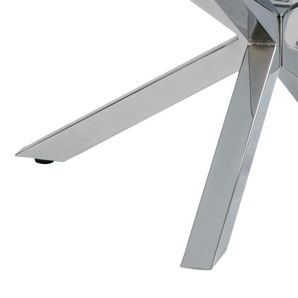 Wyld Haus Perth Clear Glass Round Coffee Table Chrome Legs
