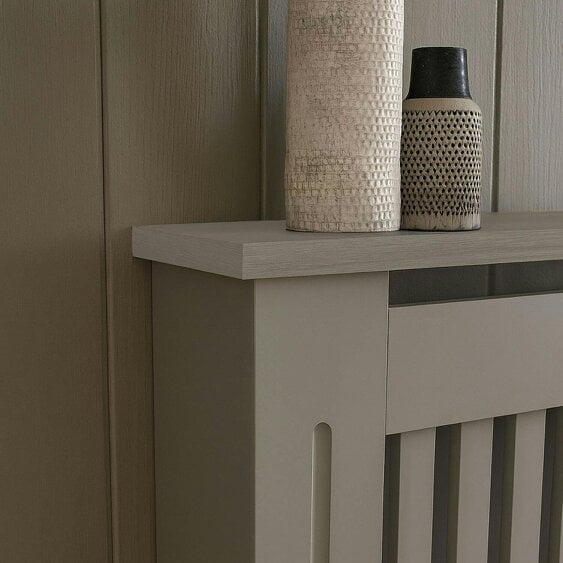 Neo Grey Decorative Wooden Radiator Cover Medium