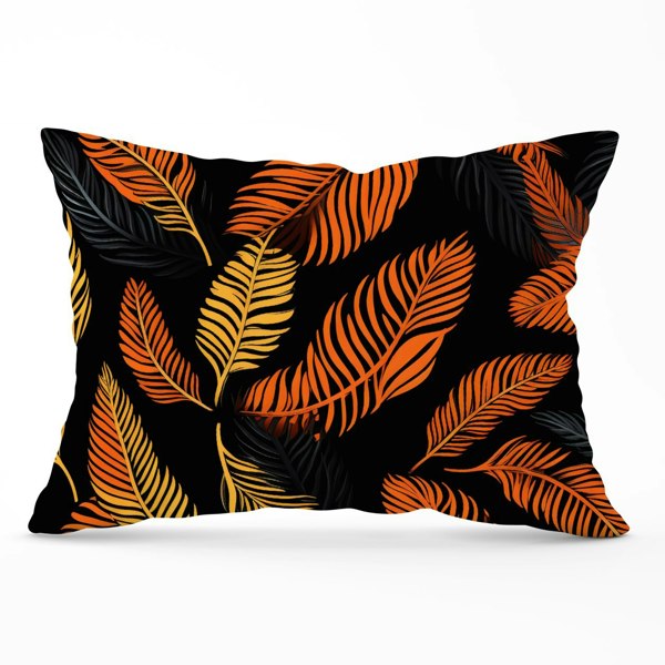 Warren Reed Orange Feather Leaves Cushions