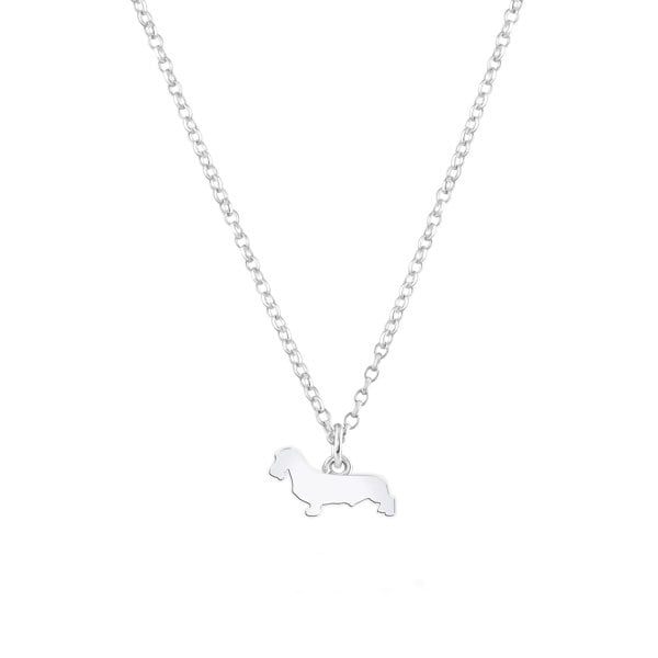 Mylee London Wirehaired Dachshund Silhouette Silver Necklace - Personalised