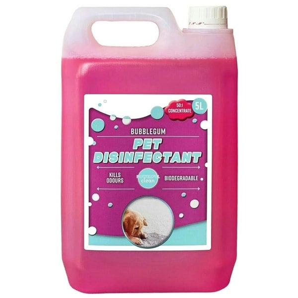 1 x 5 Litre Pet Disinfectant Fresh Bubble Gum Breaks Down Odours Including Sweat & Faeces