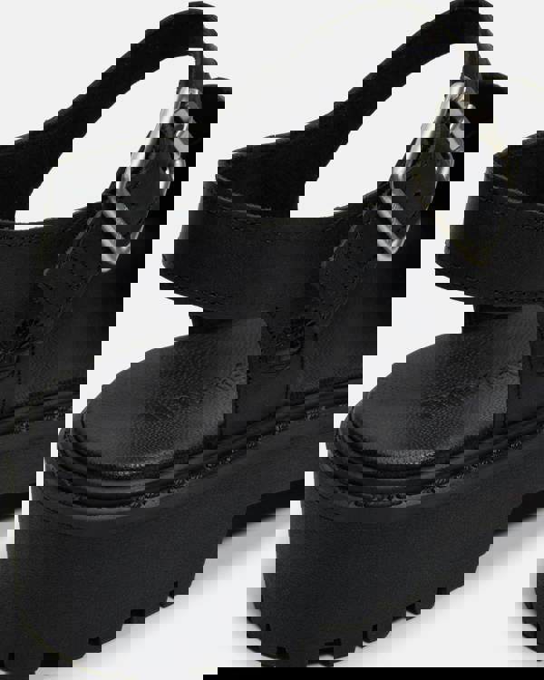 Timberland Stone Street Backstrap Full Grain Leather Womens Sandals - Black | CHO | Designer Womens Flat Sandals