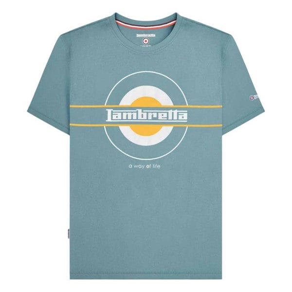 Lambretta Mens Neo SS25 Target T-Shirt - Smoke Blue