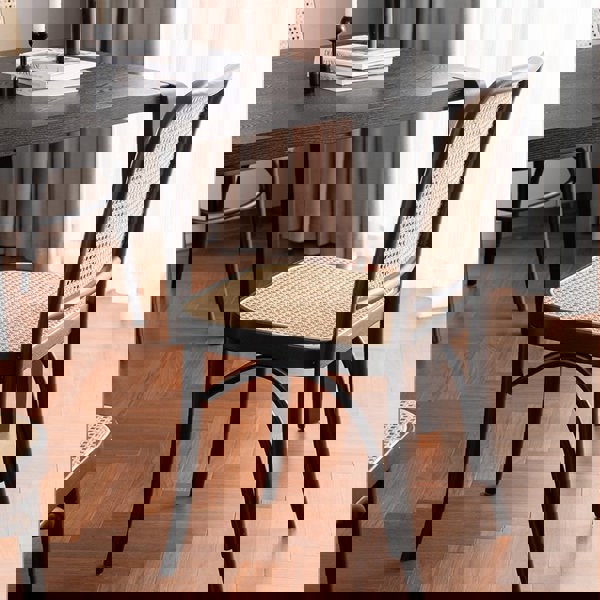 Vanesa Rattan Dining Chair, Oak-Weilai Concept-Weilai Concept