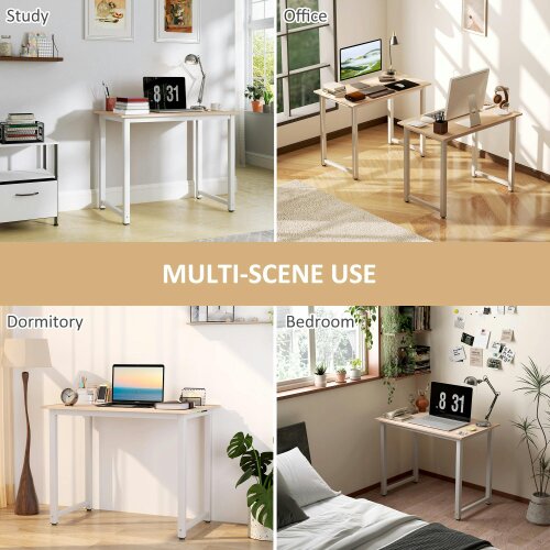 Wyld Haus Raha 100cm White Metal Frame Writing Desk