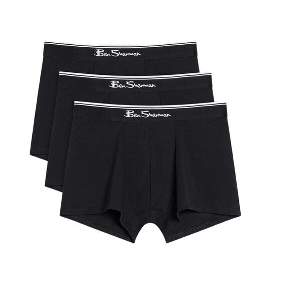 Ben Sherman Mens Mod Signature Stripes Boxer Shorts (Pack of 3) - Black