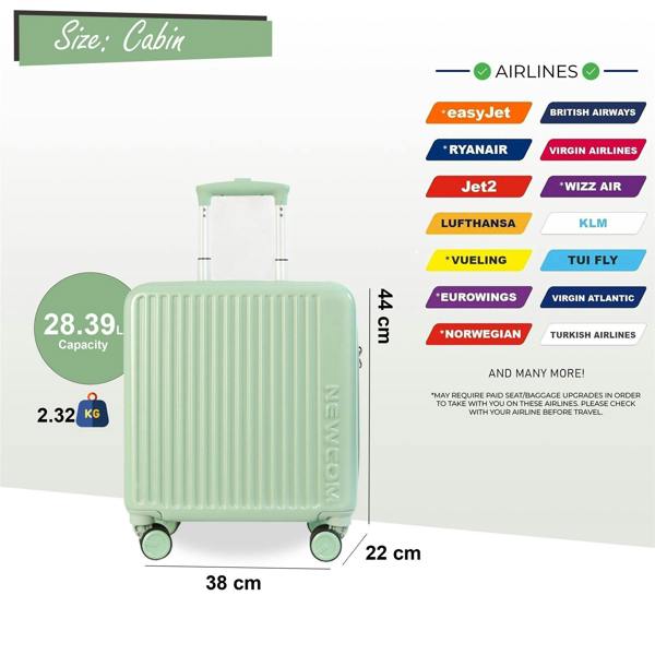 Infinity Luggage Hard Shell Cabin 44 x 22 x 38 cm TSA Secure Luggage Suitcase Suitable for Easyjet, Ryanair