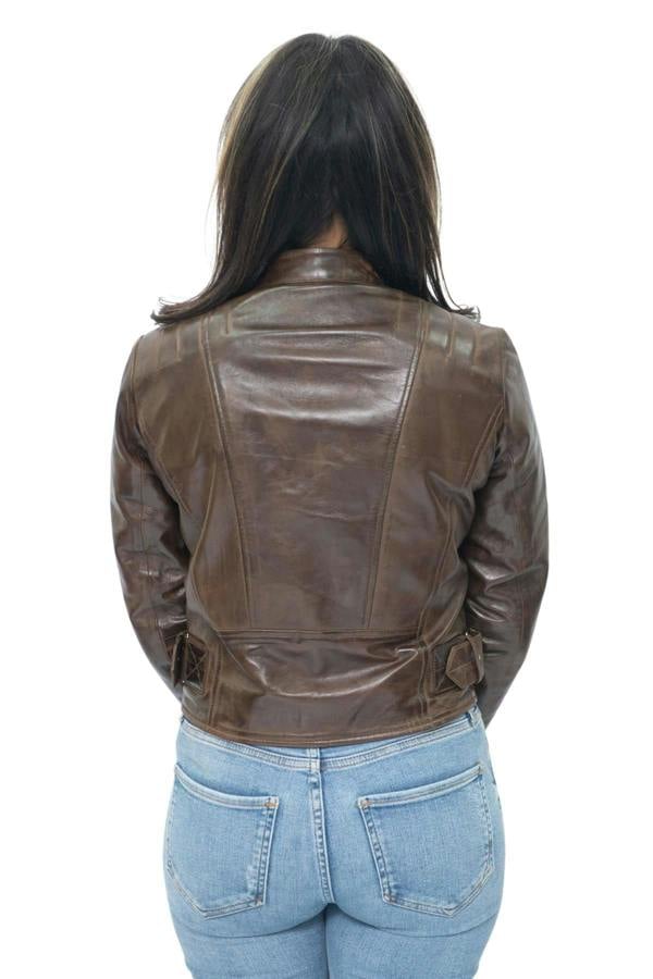 Infinity Leather Womens Leather Biker Jacket-Celaya
