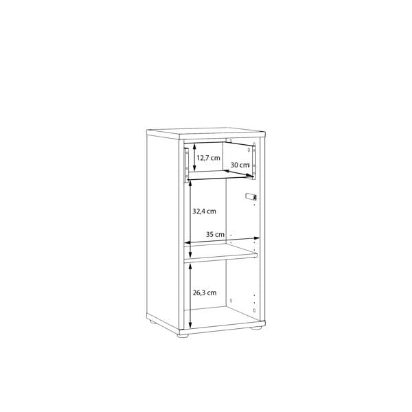 Furniture To Go Alice Springs Low Bathroom Storage Cabinet with 1 Door Push-to-Open & 1 Drawer Push-to-Open in Taupe