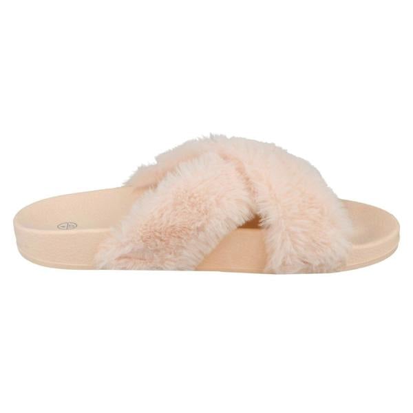 Spot On Ladies Spot On X Strap Fur Mules