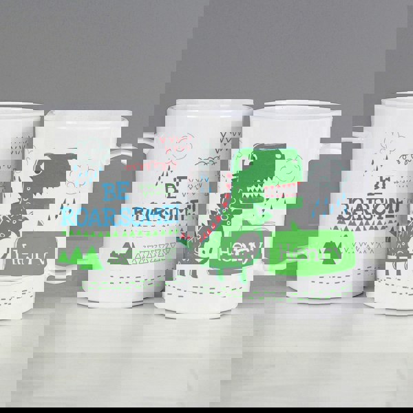 Personalised Memento Company Personalised Be Roarsome Dinosaur Plastic Mug