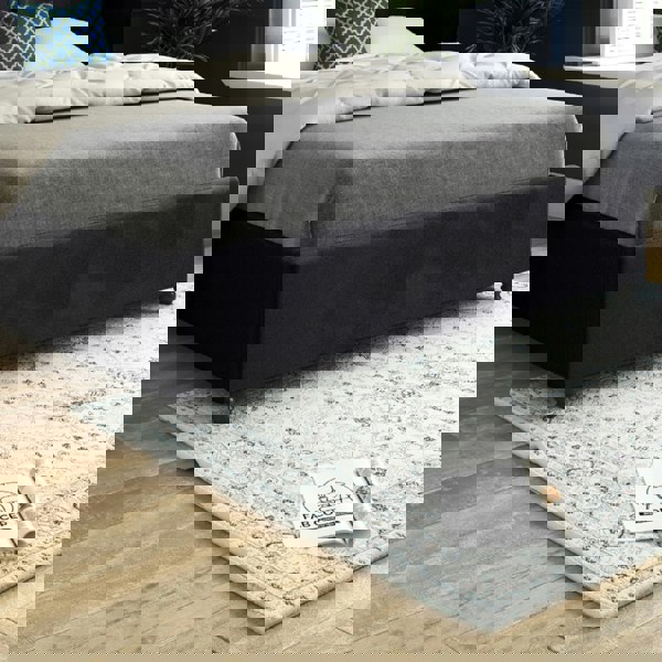 Casa Magna Zampa Curved Top Curved Winged Upholstered Soft Velvet Bed Frame - Black