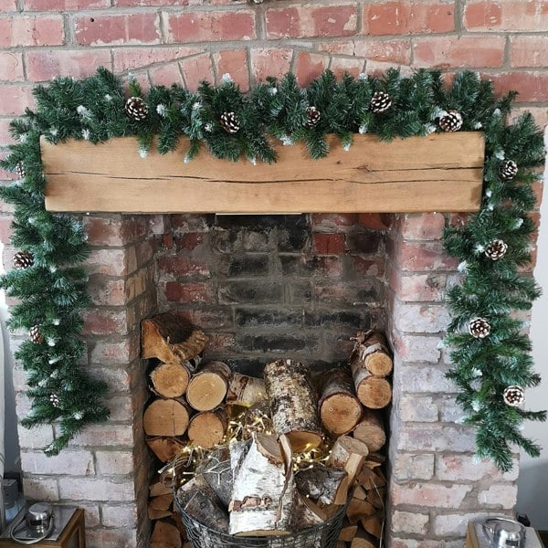 Samuel Alexander 270cm x 25cm Samuel Alexander Snow King Fir Christmas Garland with Pine Cones