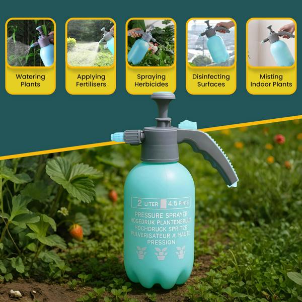 My Garden Outdoor Living Garden Pressure Sprayer - Adjustable Nozzle & Safety Lock  Pump Spray Bottle-Garden Hand Pressure Sprayer Pump Action Bottle