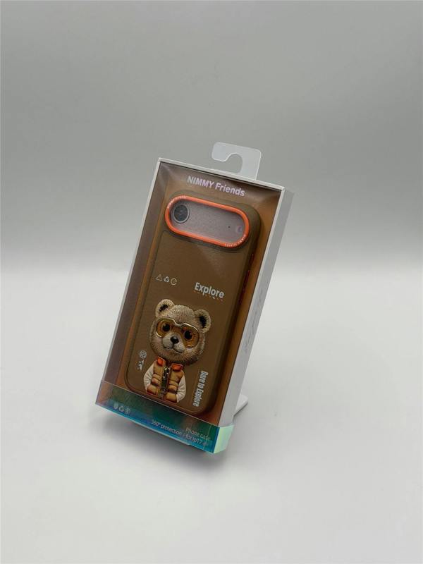 Nimmy Friends Nimmy Cool & Cute 2.0 Bear Case with MagSafe for iPhone 17 Air 6.5" Brown Orange - N-KMLL-IP17-AIR-011-B