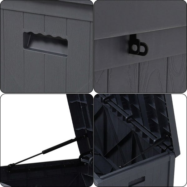 Outdoor Grey Storage Deck Box - Large Size Garden storage Living and Home