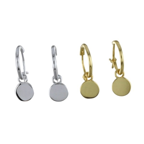 Disc Sterling Silver Sleeper Earring - Reeves & Reeves