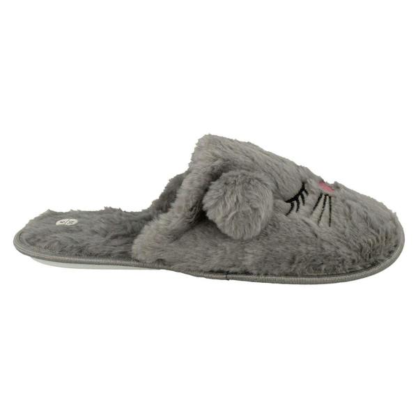 Spot On Ladies Spot On Mouse Detailed Mule Slippers X2116
