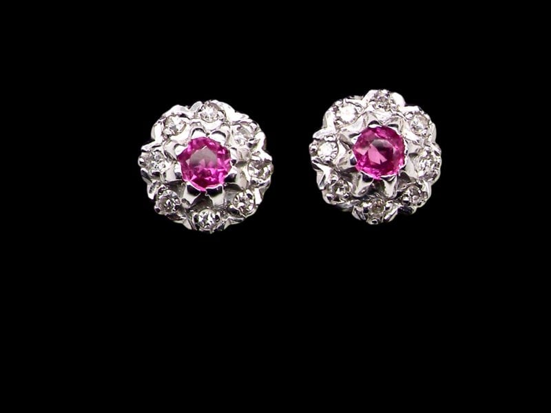 Vintage Tom A pair of vintage Ruby and Diamond earrings