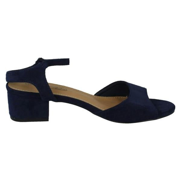 Spot On Ladies Spot On 5cm Block Heel Open Toe Heels F12060