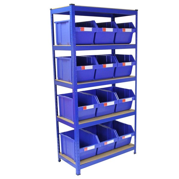 Monster Racking T-RAX Blue 90cm with 12 x Storage Quick Pick Bins