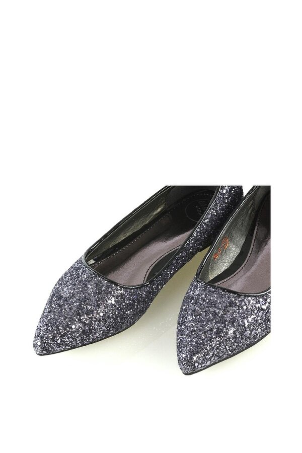 XY LONDON Statement Pointed Toe Flat Bridal Ballerina Pump Shoes