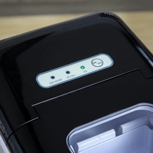 Bobobiy Ice Maker Machine Countertop, 9 Ice Cubes in 8 Mins, 12KG in 24Hrs, Self-Cleaning Portable Ice Cube Maker with Adjustable Ice Size, Black