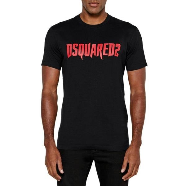 DSquared2 Mens Horror Logo T-Shirt - Black/Red - 