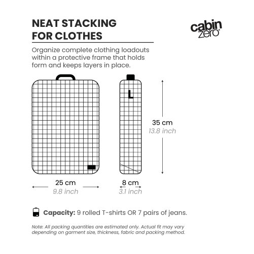 CabinZero Ultralight Packing Cube (Large), Lightweight Rollable Organiser for Bulkier Items