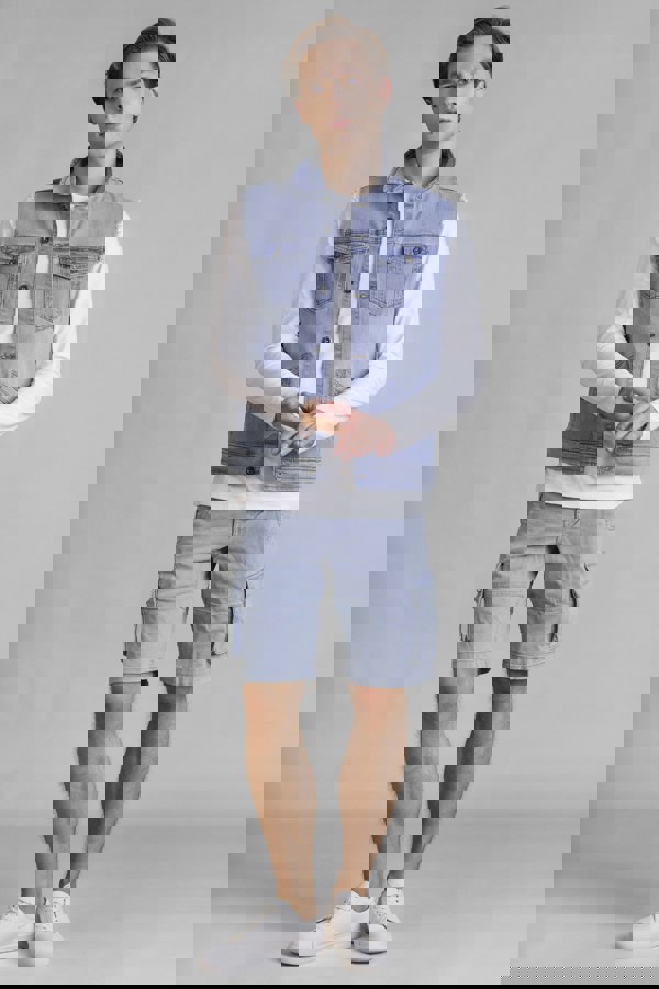 Men's Regular Fit Stretch Denim Sleeveless Jacket Light Blue Colour Enorsia UK