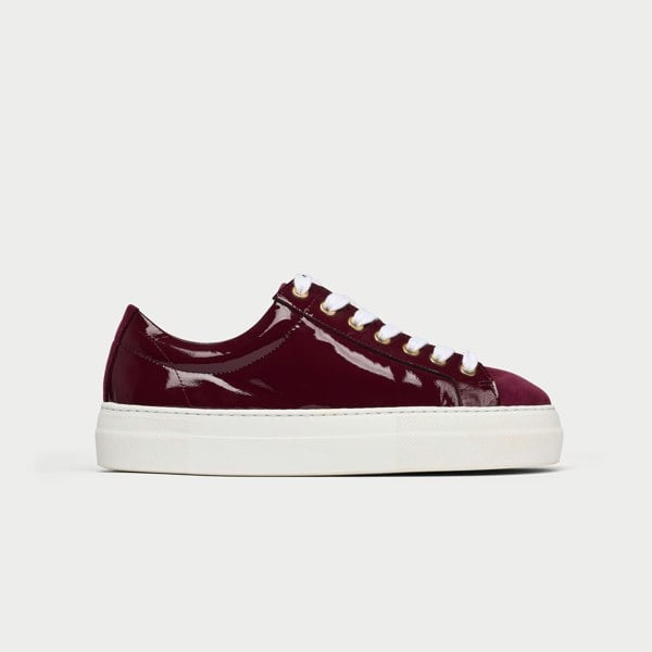 Calla Saturn Trainers - Burgundy Patent Leather & Suede