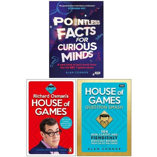 Pointless Facts for Curious Minds, Richard Osman's House of Games and House of Games Question Smash By Alan Connor & Richard Osman 3 Books Collection