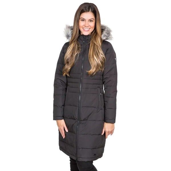 Trespass Women's Phyllis Long Down Parka Jacket - Black