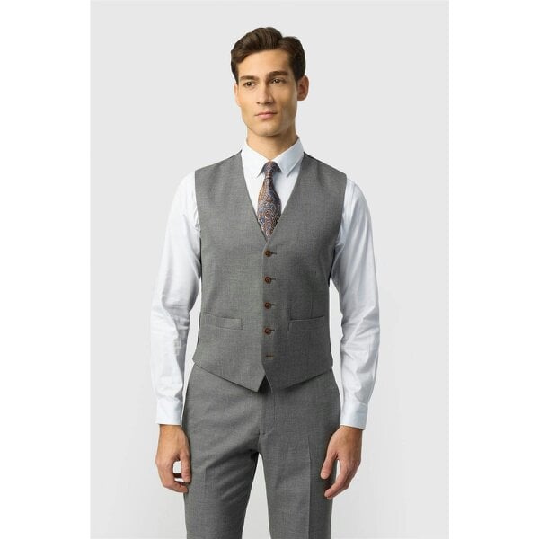Antique Rogue Blake Grey Texture Waistcoat