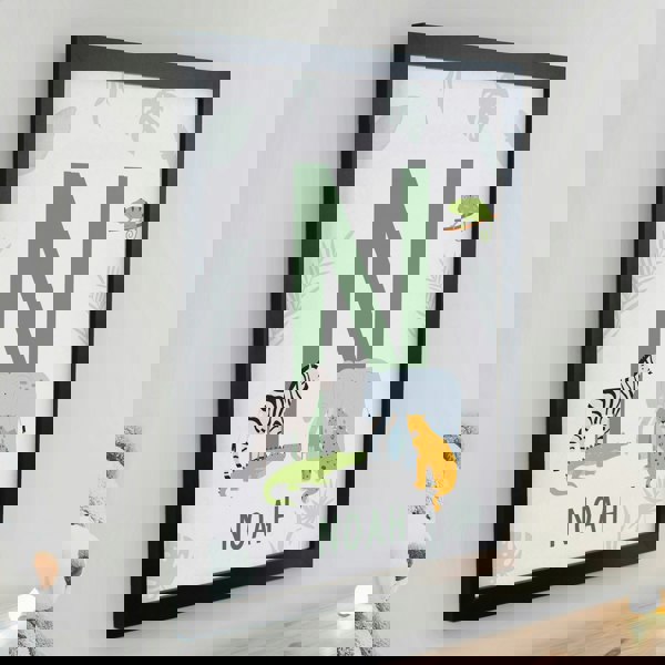 Personalised Memento Company Personalised Animal Initial Black Poster Frame