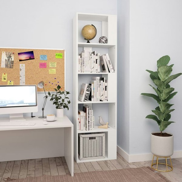 Berkfield Book Cabinet/Room Divider White 45x24x159 cm Engineered Wood