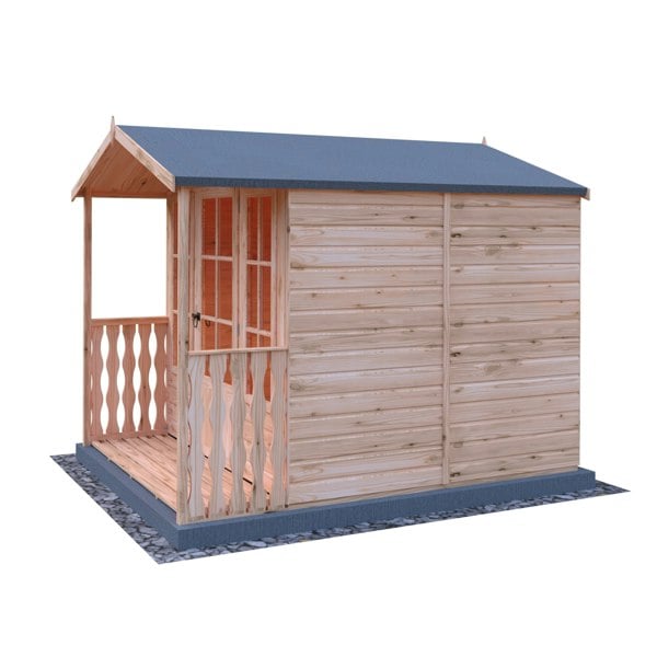 Shire Chatsworth & Verandah 7x7 12mm interlock Clad wooden Summerhouse - Best Shed