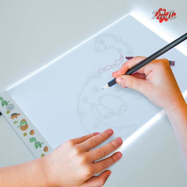Aquarius Doodle A4 Ultra-Thin LED Dinosaur Tracing Pad, USB Powered Light Box for Art