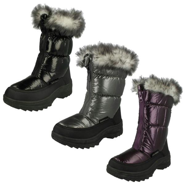 Spot On Girls Spot On Fur Lined Snow Boots