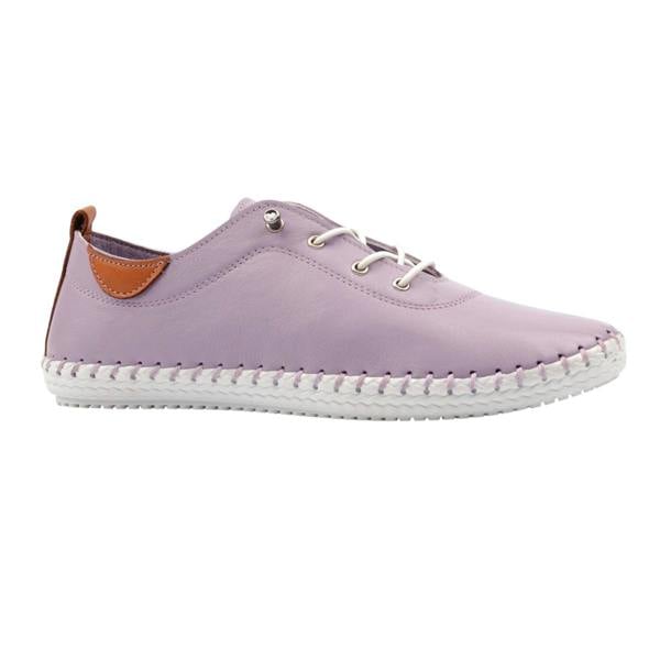 Lunar Womens St Ives Animal Print Leather Soft Plimsolls - Lilac