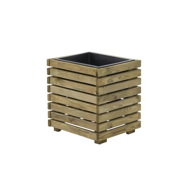 Cerland Horizon Garden Slatted Wooden Planter 40cm x 32cm 13L Modern Plant Pot