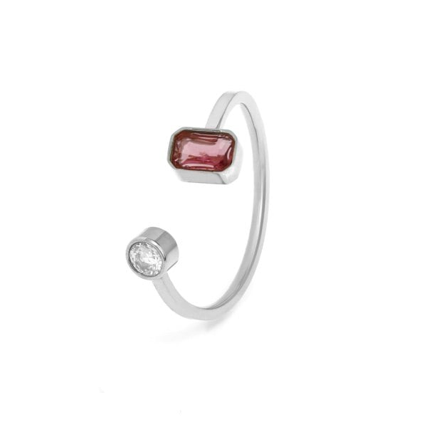 Say It With October Opal Birthstone Ring - Silver Plated