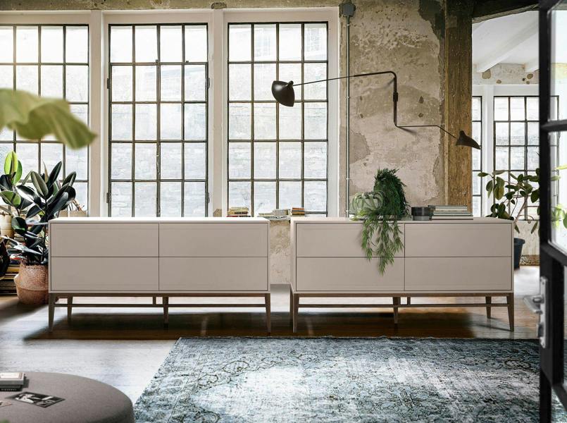 Angel Cerdá Beige and Walnut Wood Sideboard 3074