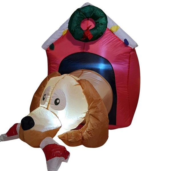 Samuel Alexander 1.2m Inflatable Light Up LED Indoor Outdoor Dog House Christmas Decoration
