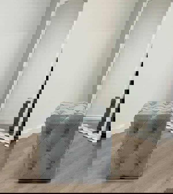 ISTOOLS Dark Grey Square Cube Deep Buttoned Fabric Coffee Table – ISTOOLS